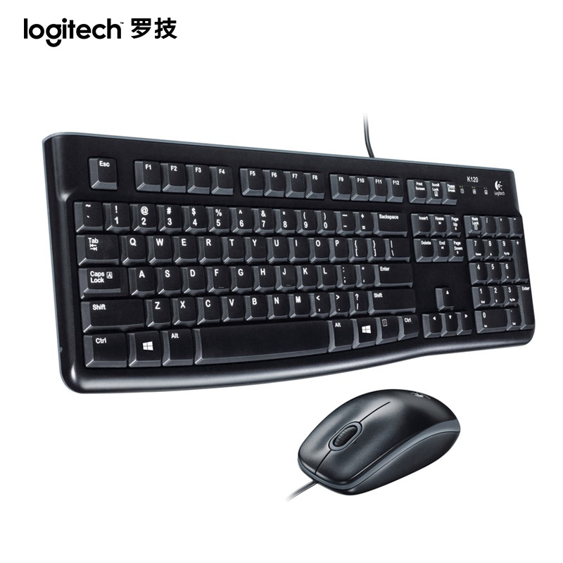 罗技(Logitech)MK120 USB键鼠套装 鼠标键盘套装 黑色高清大图