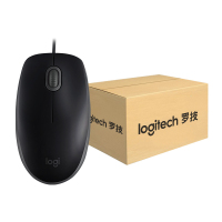 罗技（Logitech）M110 鼠标 箱装(20支装) 有线鼠标 办公鼠标 静音鼠标 对称鼠标 黑色