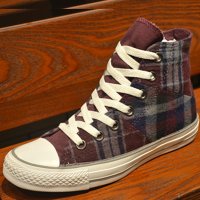 Converse/匡威 2013专柜正品女款高帮方格纹帆布鞋中性休闲鞋136151C