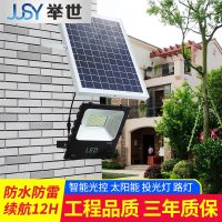 新农村家用投光灯大功率超亮室外壁灯防水光控遥控两用太阳能LED灯户外庭院灯太阳能工地照明投光灯路灯