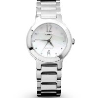卡西欧(CASIO)手表 指针系列日韩品牌手表卡西欧手表简约贝母盘石英表钢带女士手表