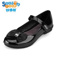 四季熊女童皮鞋圆头公主鞋2016儿童韩版黑色童鞋漆皮学生鞋蝴蝶结