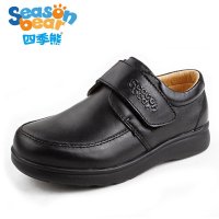 四季熊男童皮鞋中大童儿童真皮黑色童鞋新款单鞋学生礼服鞋演出鞋