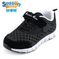 四季熊运动鞋2016春季男童新款女童透气跑步鞋儿童黑白球鞋网鞋潮