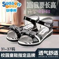 女大童凉鞋 2016新款女童鞋夏季蝴蝶结公主鞋 学生女童儿童凉鞋