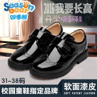 四季熊男童黑色皮鞋英伦漆皮中小童单鞋儿童学生表演出鞋大童皮鞋