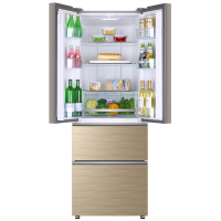 海尔（Haier）BCD-331WDGQ 331升法式四门冰箱风冷无霜 变频一级能效 保湿保鲜 家用节能电冰箱(金色)
