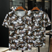 PMMP短袖t恤大码男士潮牌半袖男装加肥加大夏季上衣冰丝薄款胖子体恤