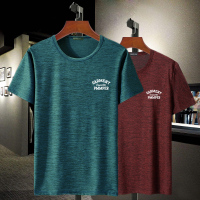 PMMP短袖T恤冰丝男士夏装加肥加大码肥佬胖子半袖圆领速干体恤