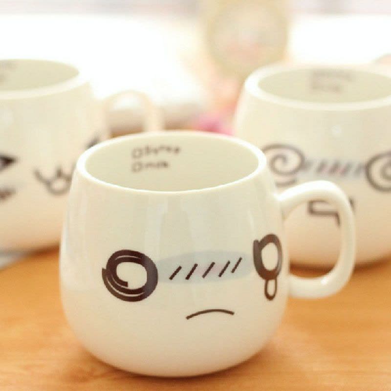 【破损补寄】宜莱芙 创意卡通可爱陶瓷马克杯情侣杯咖啡杯茶杯水杯 表情萌杯子图片