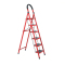 宜莱芙 家用折叠加厚加粗人字梯子（六步梯）碳钢红色