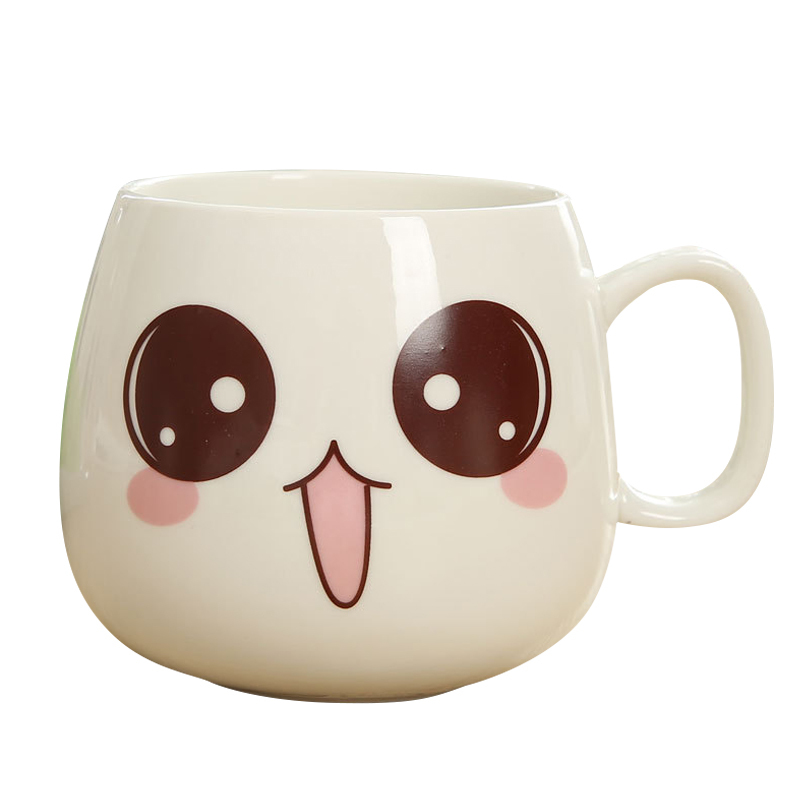 宜莱芙可爱卡通表情牛奶马克杯咖啡杯创意情侣杯陶瓷杯子可定制