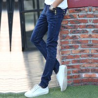 2016夏季新款牛仔裤男弹力修身青年小脚裤韩版男士休闲薄长裤子