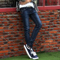 夏季上新男士牛仔裤青少年修身薄款显瘦青年弹力小脚裤休闲韩版长裤子