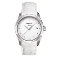 天梭TISSOT库图系列石英女表休闲指针皮带防水女士手表女腕表T035.210.16.011.00