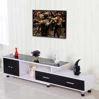 艾窝窝 现代客厅电视柜 大小户型储物可伸缩电视柜茶几组合 白色 组装