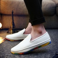 兰顿犀牛2016春季新款懒人男士韩版平底休闲鞋男豆豆鞋男鞋子板鞋潮鞋子一脚蹬驾车鞋