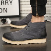 兰顿犀牛2016春季新款磨砂男靴子英伦马丁靴男士增高短靴潮沙漠靴休闲高帮男鞋韩版擦色复古单靴