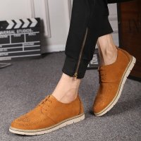 兰顿犀牛2016春季新款男士低帮系带休闲皮鞋潮流时尚雕花布洛克男鞋韩版复古潮男鞋子马丁鞋