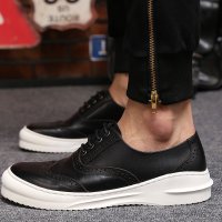 兰顿犀牛春季乐福鞋男鞋子内增高皮鞋2016男士休闲鞋厚底潮鞋松糕鞋英伦风男生时尚百搭鞋 小白鞋