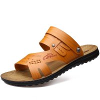 兰顿犀牛2016夏季男士凉鞋软底休闲鞋透气沙滩鞋青年牛皮镂空夏天皮凉拖鞋越南凉拖