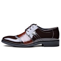 兰顿犀牛2016春季新款镂空透气牛皮男士内增高漆皮男鞋英伦商务休闲正装皮鞋婚鞋子结婚鞋