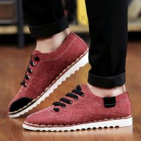 兰顿犀牛2016春季新款男士帆布鞋韩版休闲板鞋男鞋子潮流学生亚麻布鞋潮鞋英伦针线百搭男板鞋