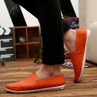 兰顿犀牛2016春夏新款男士手工缝线豆豆鞋透气懒人鞋英伦风休闲小皮鞋韩版潮流男鞋