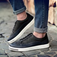 兰顿犀牛2016春季新款男鞋子英伦风复古休闲皮鞋青少年布洛克雕花透气板鞋韩版时尚百搭潮鞋