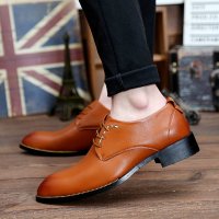 兰顿犀牛2016春季新款韩版男士布洛克时尚皮鞋男真皮英伦透气男鞋系带尖头商务正装休闲婚鞋