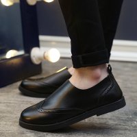 兰顿犀牛2016春季新款英伦休闲鞋男青年男士休闲皮鞋透气布洛克懒人男鞋发型师潮鞋韩版套脚一脚蹬小皮鞋