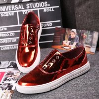 兰顿犀牛 2016夏季新款男鞋潮板鞋韩版时尚个性休闲鞋漆皮亮面乐福鞋男套脚低帮鞋校园流行百搭潮鞋单鞋学生鞋男鞋