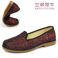 兰顿犀牛 2016春夏季新款老北京布鞋女鞋中老年人防滑妈妈鞋奶奶鞋平底单鞋广场舞蹈鞋套脚鞋