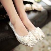 兰顿犀牛牛皮蛋卷鞋春季新款韩版单鞋水钻串珠蝴蝶结船鞋豆豆鞋平底鞋女鞋舒适驾车鞋孕妇鞋