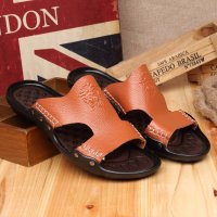 巴登堡2017新款夏季男士凉鞋男牛皮韩版休闲透气防滑沙滩鞋男鞋潮软底拖鞋英伦时尚休闲皮凉拖