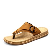 兰顿犀牛2016新款凉拖男夏季防滑牛皮人字拖英伦潮男沙滩夹趾休闲男拖鞋室内舒适百搭轻便凉拖鞋