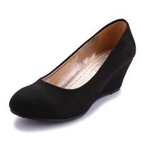 兰顿犀牛 老北京布鞋厚底坡跟女鞋黑色高跟鞋职业工作鞋舒适中老年妈妈鞋婆婆鞋女鞋单鞋