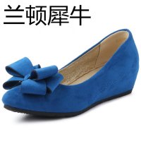 兰顿犀牛 2016老北京布鞋养生鞋保健鞋女鞋中老年妈妈鞋中跟鞋浅口内增高单鞋