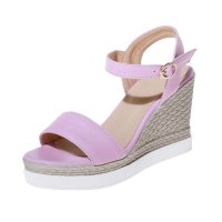 兰顿犀牛 2016韩版夏季新款一字带搭扣凉鞋厚底松糕凉鞋女舒适平底增高坡跟鱼嘴凉鞋街头凉鞋潮