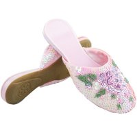 兰顿犀牛 2016春夏季新款老北京布鞋女千层底绣花布鞋拖鞋女民族风圆头凉拖柔软舒适家居凉拖鞋