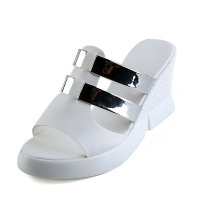 巴登堡 2016夏季新款女式坡跟凉鞋松糕厚底女学生鞋防水台百搭舒适高跟时尚简约休闲一字拖鞋