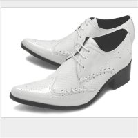 兰顿犀牛 2016夏季发型师皮鞋韩版休闲个性尖头高跟英伦风系带透气增高鞋男鞋子