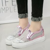 兰顿犀牛 2016夏季新款网纱内增高女鞋子韩版透气坡跟女士单鞋平底休闲鞋潮女校园运动鞋驾车鞋