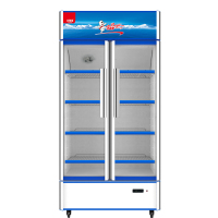北极熊 LC-553L立式展示柜冷藏冰柜 商用冰箱啤酒饮品 啤酒饮料保鲜柜 双开门冷柜 陈列柜 冰吧 奶茶店设备