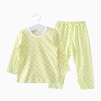 优贝艾儿夏装薄款碎花长袖套装 婴儿空调服纯棉透气套装睡衣