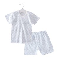 优贝艾儿宝宝薄款满印内衣裤 0-3岁宝宝夏季全棉短袖短裤套装