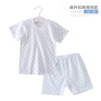 优贝艾儿宝宝薄满印内衣裤 0-3岁宝宝夏季全棉短袖套装