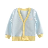 优贝艾儿婴儿春季外出V领开衫小外套 宝宝春装撞色英伦风外衣B111