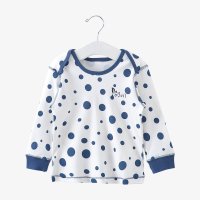 优贝艾儿 婴儿全棉内衣睡衣春季 宝宝棉毛衫波点上衣服装051A104