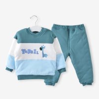 优贝艾儿男女宝宝冬天棉衣棉服套装 婴儿冬季加厚棉袄套装C4011B
